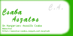 csaba aszalos business card